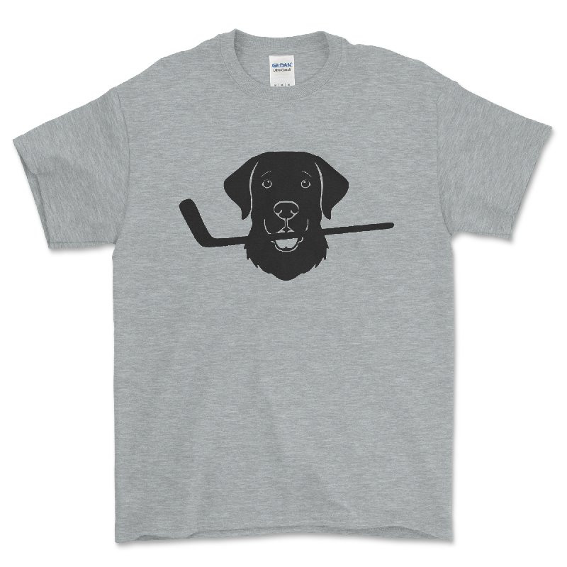 Hockey Dog - Dog With Ice Hockey Stick - Novelty T Shirt