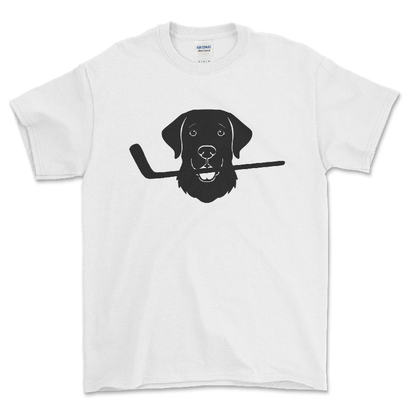Hockey Dog - Dog With Ice Hockey Stick - Novelty T Shirt