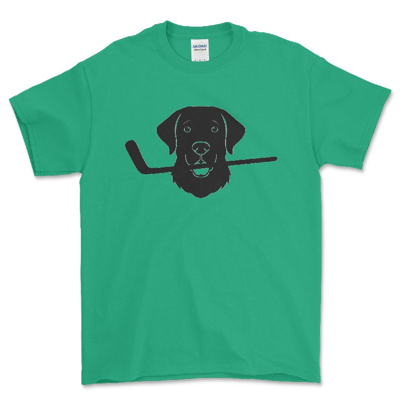 Hockey Dog - Dog With Ice Hockey Stick - Novelty T Shirt