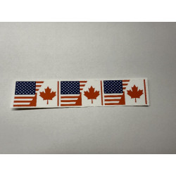 US & Canada Flag Label Hockey Helmet Sticker - 3 Pack