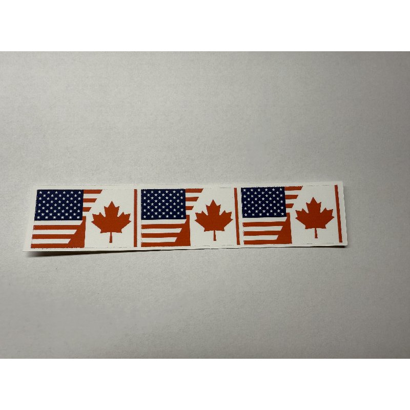 US & Canada Flag Label Hockey Helmet Sticker - 3 Pack