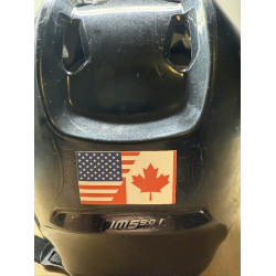 US & Canada Flag Label Hockey Helmet Sticker - 3 Pack