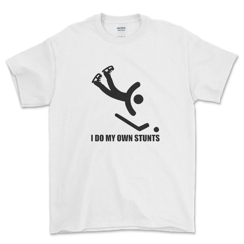 I Do My Own Stunts Ice Hockey Novelty T Shirt