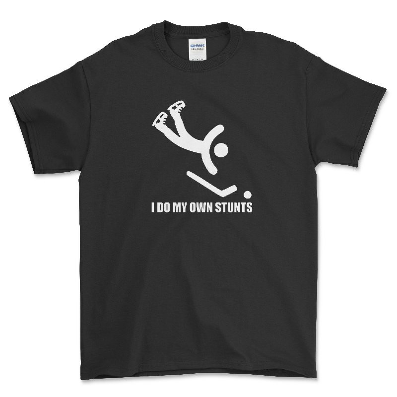 I Do My Own Stunts Ice Hockey Novelty T Shirt
