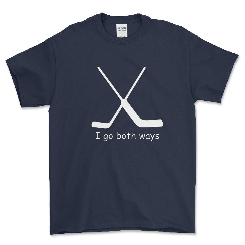 I Go Both Ways - Hockey Goalie Novelty T Shirt