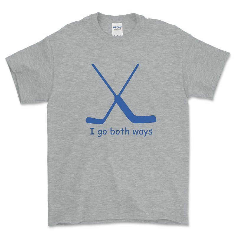 I Go Both Ways - Hockey Goalie Novelty T Shirt