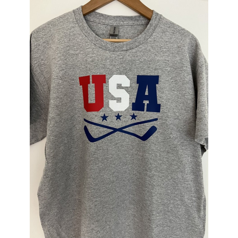 USA Hockey - Crossed Ice Hockey Sticks - T Shirt