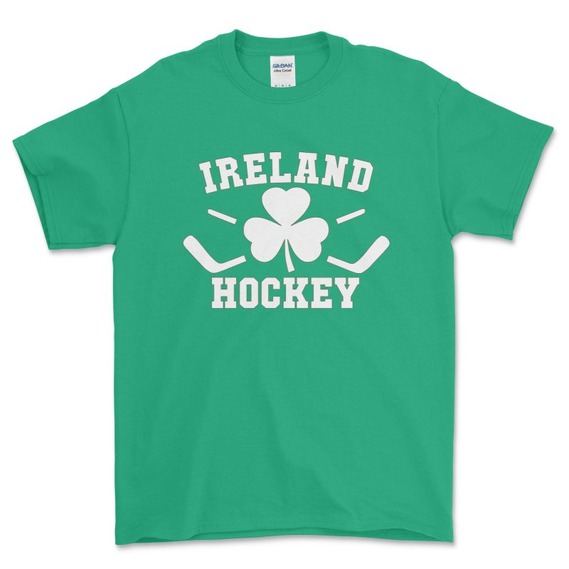 Ireland Hockey - Shamrock Clover with Crossed Sticks - T Shirt