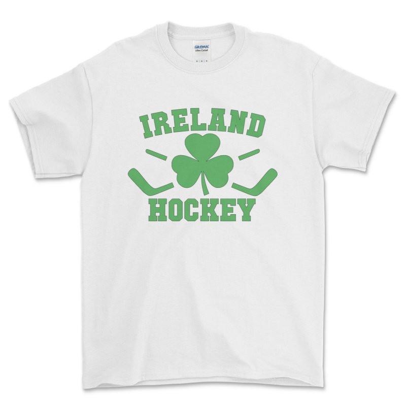 Ireland Hockey - Shamrock Clover with Crossed Sticks - T Shirt
